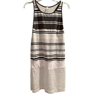 Lululemon Blissed Out Dress Groovy Stripe Nimbus Gray & White Stripe Size 8